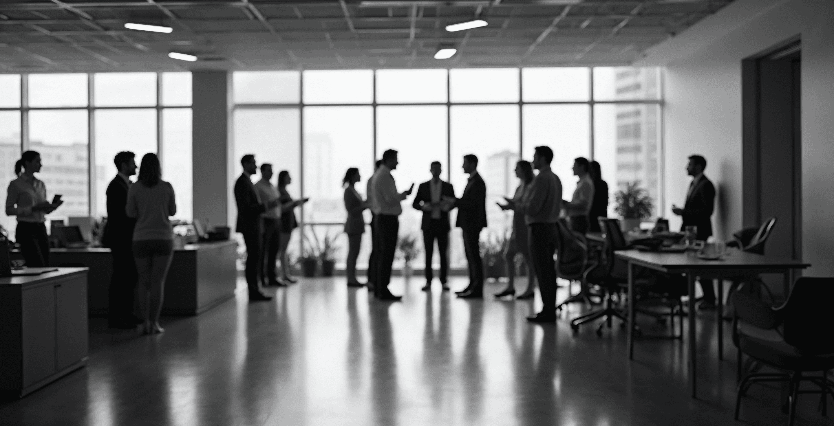 Profesionales diversos colaborando en un espacio de oficina
